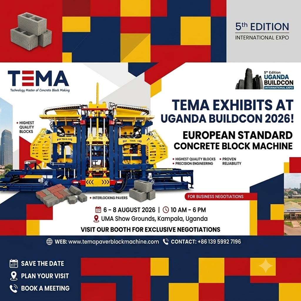 Rendez-vous sur le stand de TEMA à Uganda Buildcon 2026 (Stand : B1) – du 6 au 8 août 2026