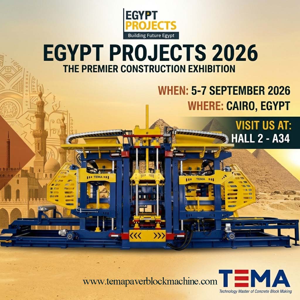TEMA rejoint Egypt Projects 2026 avec sa technologie de fabrication de blocs de dernière génération !